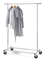 Deluxe Single Rod Garment Rack, Chrome