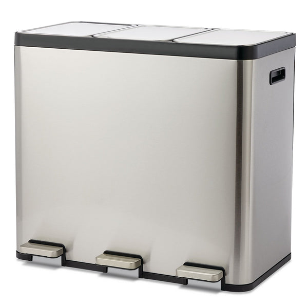 Tri-Sorter Stainless Steel Garbage Can, 3 x 20-L E1636
