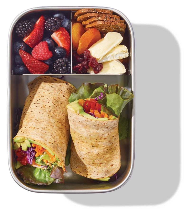 3-Compartment Stainless Bento Lunch Box Food Storage Container, Blue, 1.3-L I6451