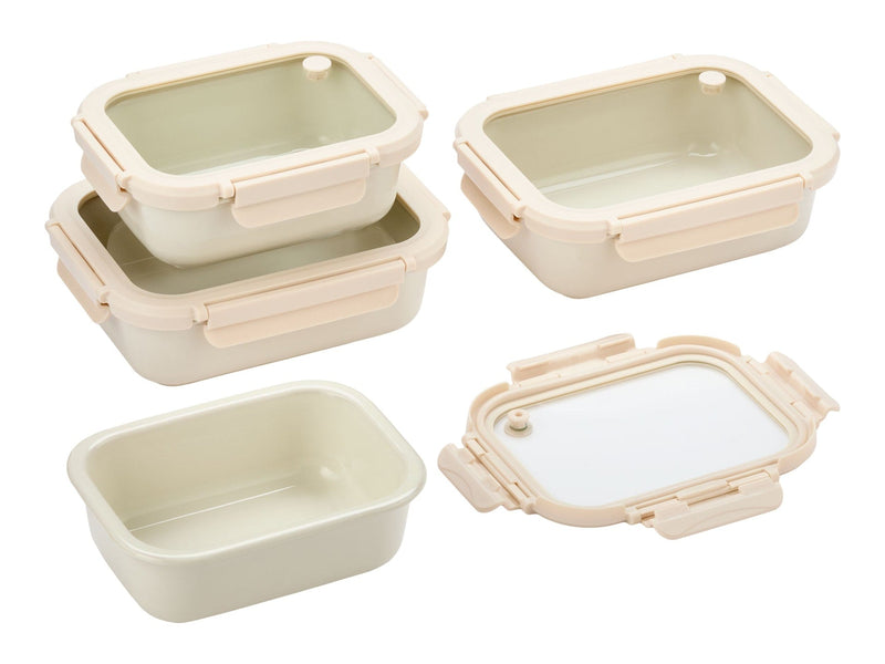 Ceramic Food Containers, Cream, 8-pc G0125