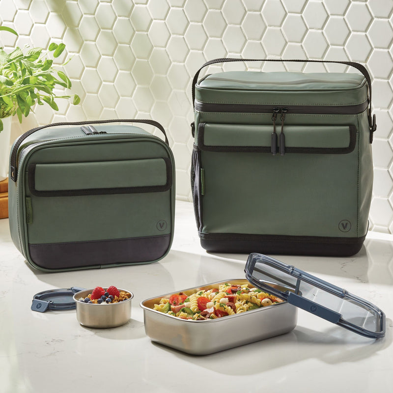 Insulated Food Storage Lunch Bag, X-Large, Green, BPA-Free Y2112