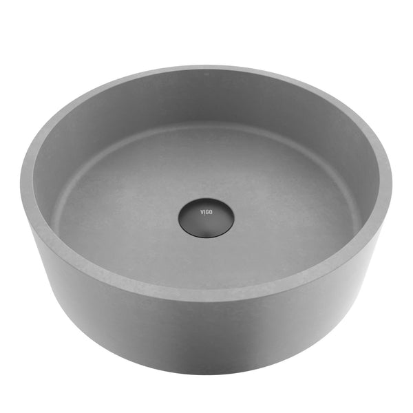 Palermo Gothic 15x15-in Deep Grey Bathroom Sink/Basin with Round Vessel J6792
