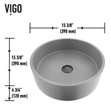 Palermo Gothic 15x15-in Deep Grey Bathroom Sink/Basin with Round Vessel