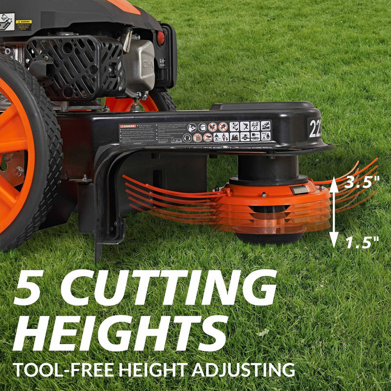 Yardmax 22 in. 170cc Gas Walk Behind String Trimmer Mower F3385
