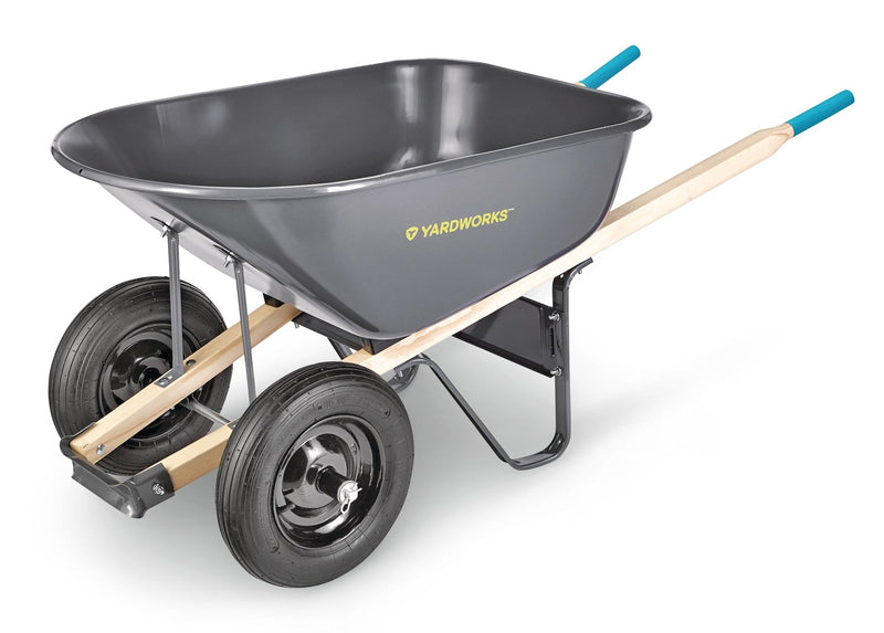 Steel Tray 2-Wheel Garden Wheelbarrow, 6-cu-ft D4292