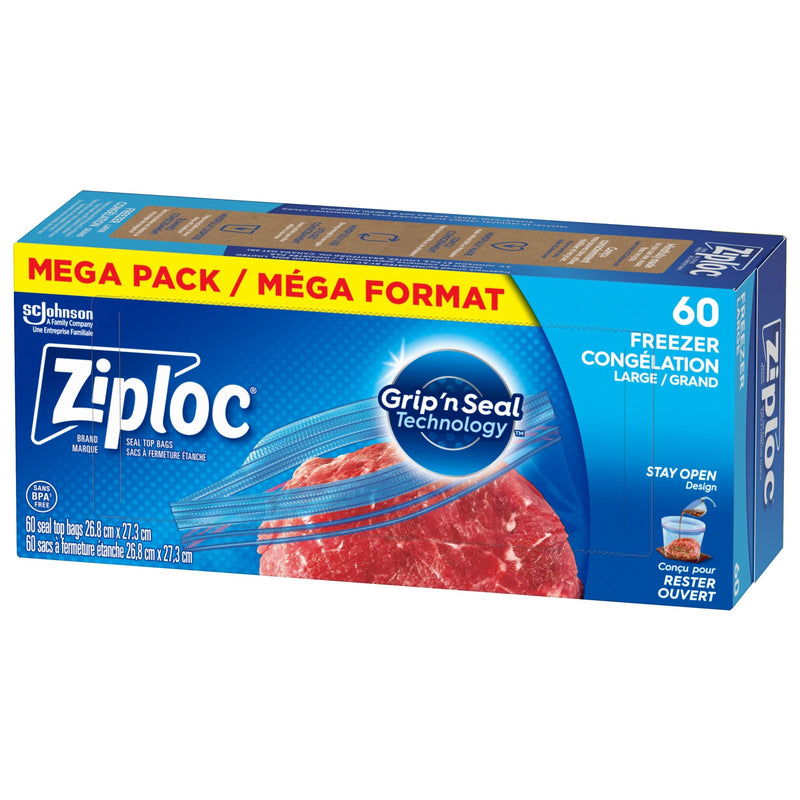 Large Plastic Freezer Bags Mega Pack, 760-mL, 60-pk R6192
